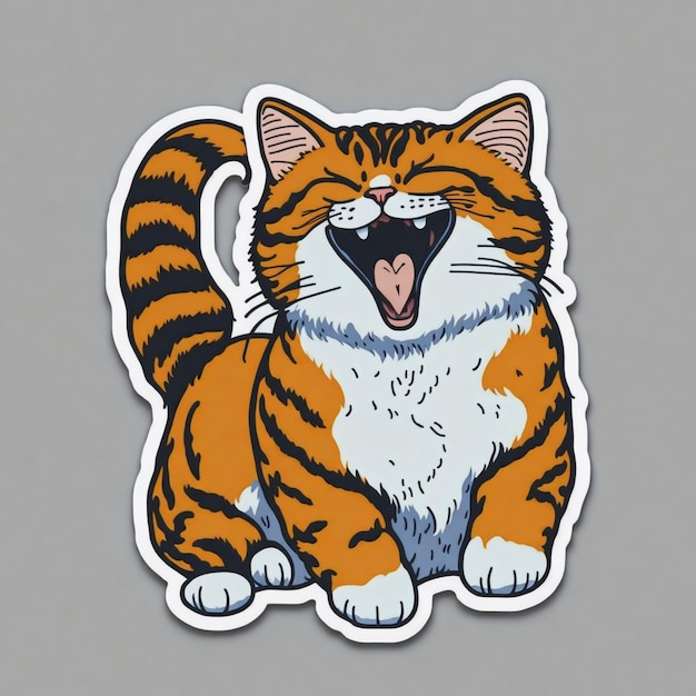 Photo a beautiful and cute cat sticker