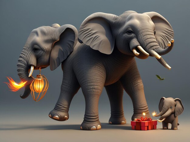 beautiful cute illustrator elephant