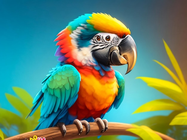 The beautiful cute parrot