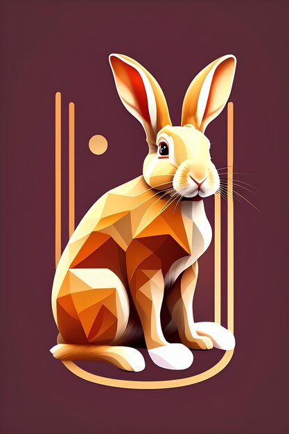 幾何学的な美しいかわいいウサギのベクトル