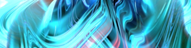 Beautiful cyan liquid abstract background with many reflections and refractions of light. 3D illustration, 3D rendering.