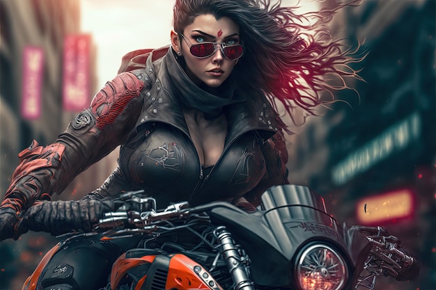 Cyberpunk Biker Girl Scifi HD Wallpaper 