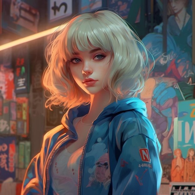 Beautiful cyberpunk girl