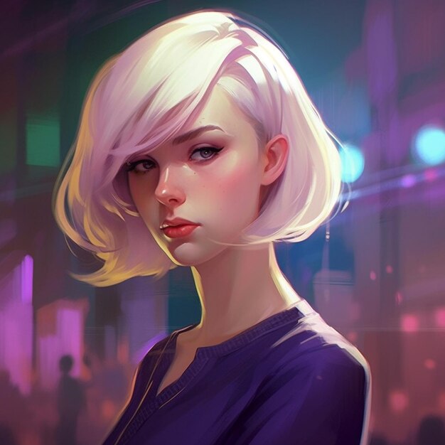 Beautiful cyberpunk girl