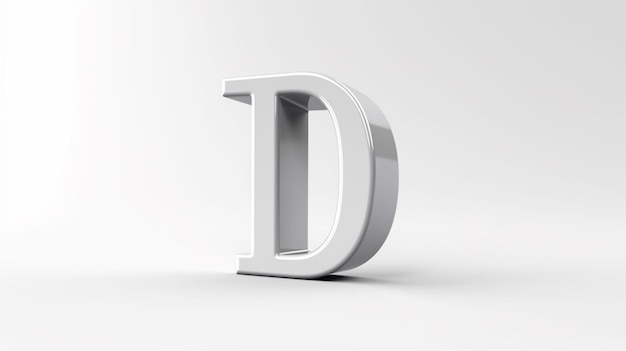 Beautiful D letter white background Ai Generative