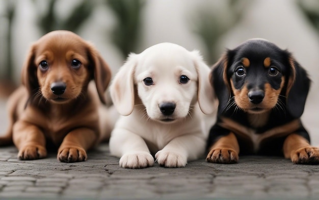 beautiful dachshund puppies together