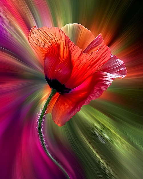 Photo beautiful dance flower art generative ai