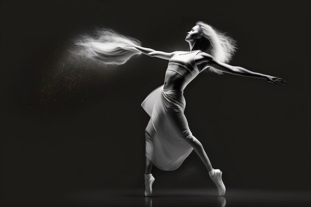 A beautiful dancer dancing on a dimly lit stage Generative AI_6