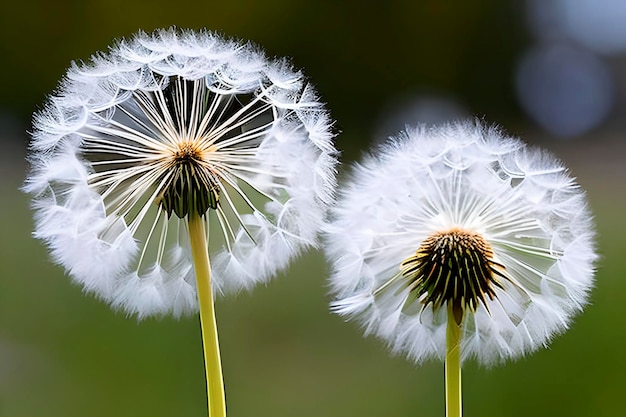 Beautiful dandelions in full bloom