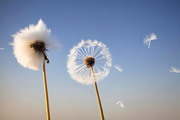 Beautiful dandelions in full bloom