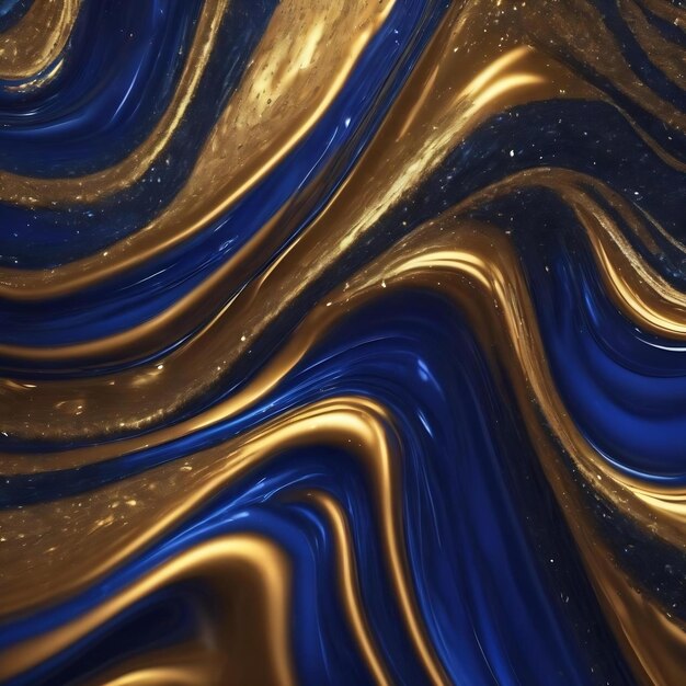 Beautiful dark blue abstract liquid background with metallic glitter 3d illustration 3d rendering