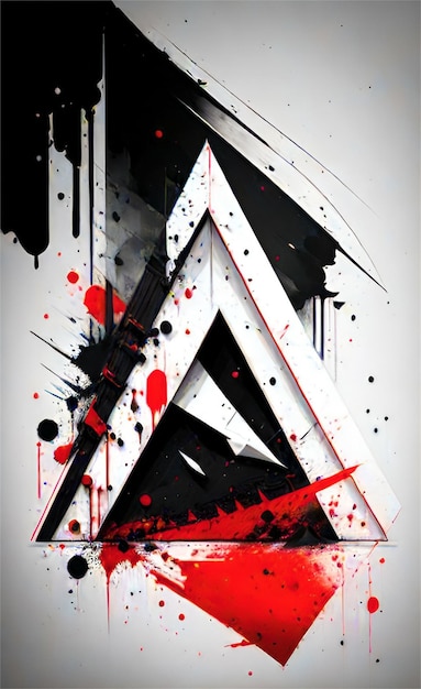 Beautiful Dark And Red Triangle Shaped Abstract Background