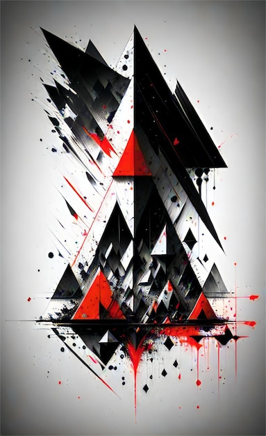 Photo beautiful dark and red triangle shaped abstract background