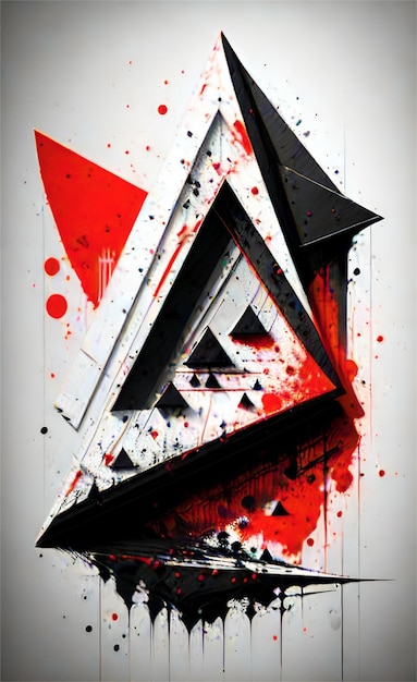 Beautiful Dark And Red Triangle Shaped Abstract Background