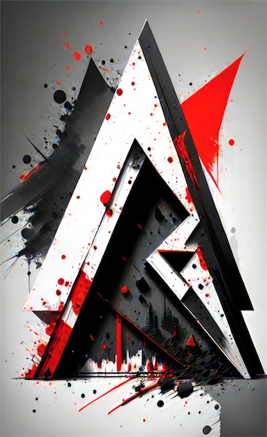 Beautiful Dark And Red Triangle Shaped Abstract Background