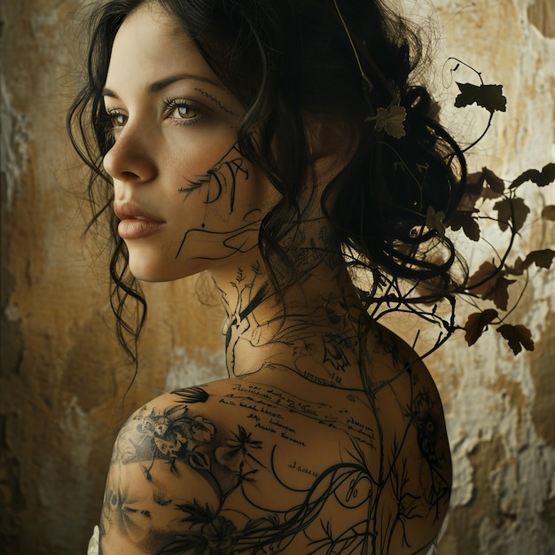 beautiful darkhaired woman art