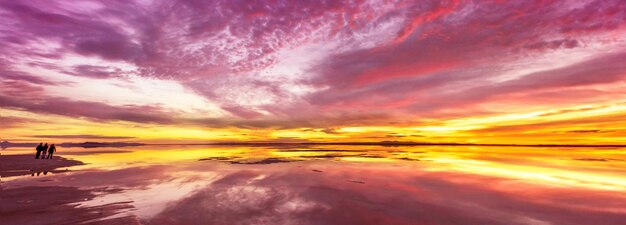 Beautiful Dawn at Salt Flats 4K Ultra HD Image of Tranquil Desert Landscape