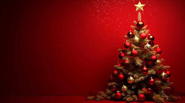 美しく装飾されたクリスマスツリーのバナー