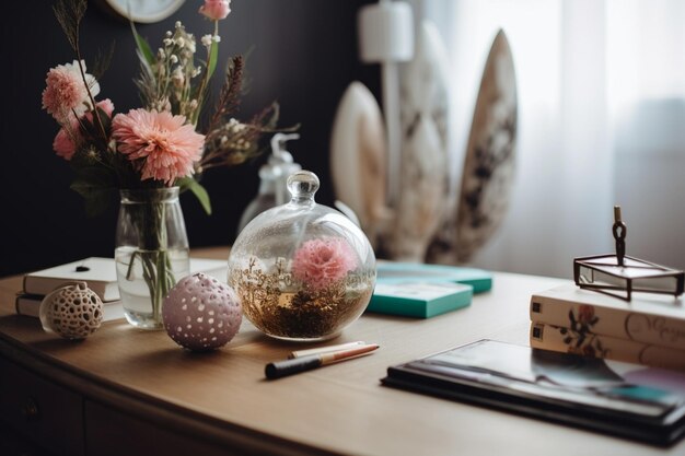 Photo beautiful decoration on desk