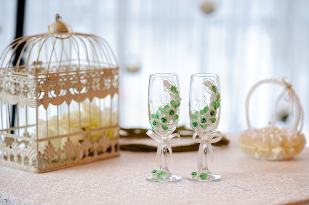 Beautiful decoration of the table for the wedding