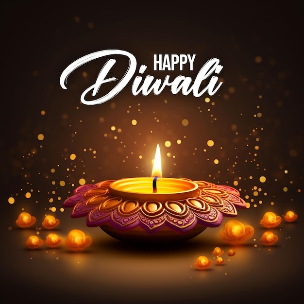 Photo beautiful decorative background diwali candles