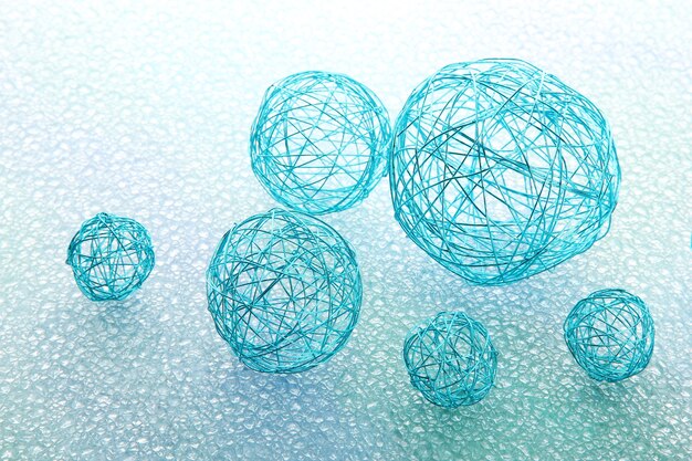 Beautiful decorative balls, on blue background