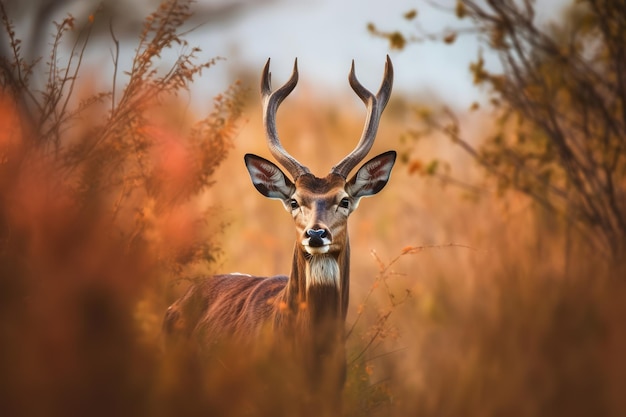 Beautiful Deer In African Savanna Environment