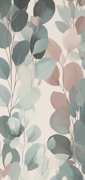 Beautiful delicate floral and leaves background Generative Ai