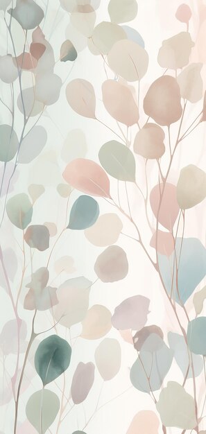 Beautiful delicate floral and leaves background Generative Ai