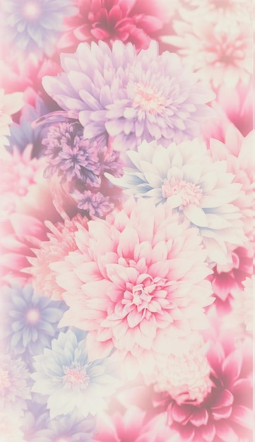 Beautiful delicate flowers for wallpaper background Digital art Generative Ai