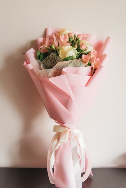 Beautiful delicate pink and white flower bouquet