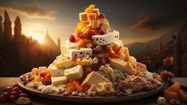Beautiful and Delicious Pieces of cheese