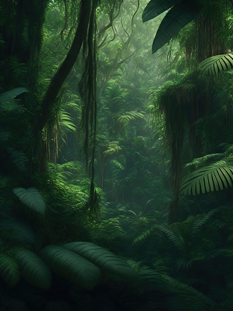 Photo a beautiful dense jungle