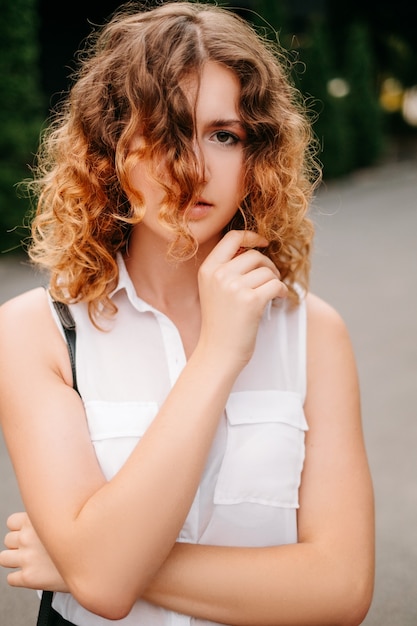 Beautiful depressed woman portrait concept. sad memories