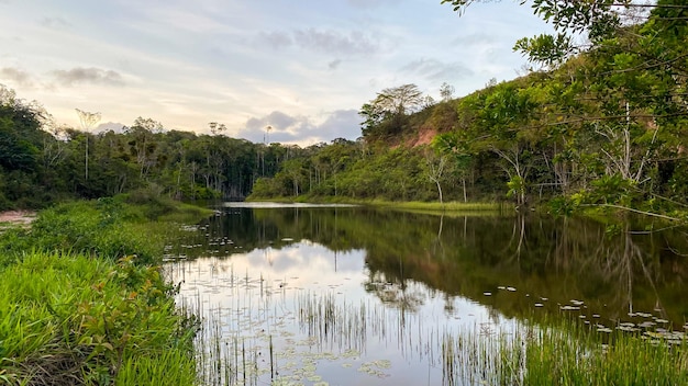 Beautiful desert lake in the late afternoon, calm and relaxing in the middle of nature