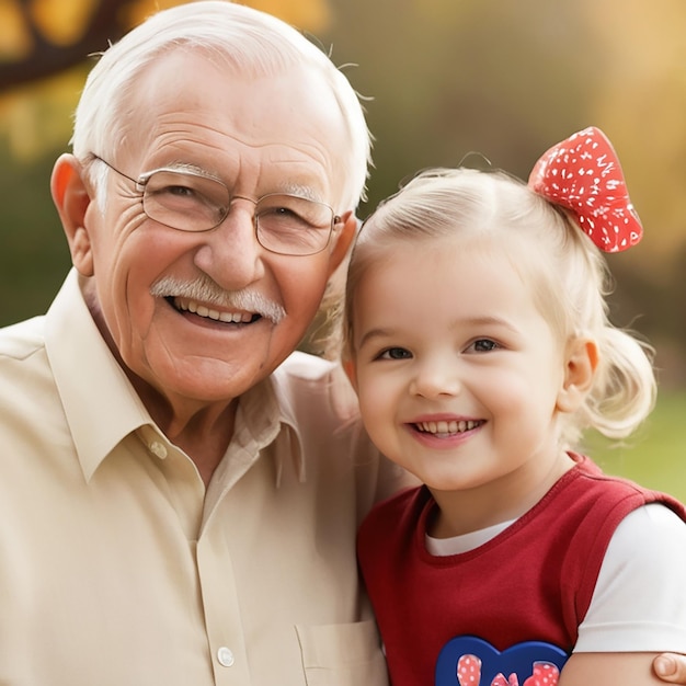 Photo beautiful design of happy grandparents day banner template