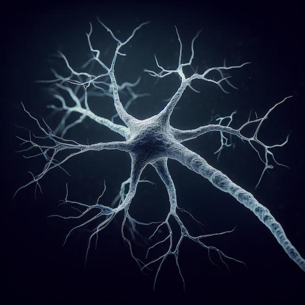 Photo beautiful design of a neuron a cell that receives processes and transmits information