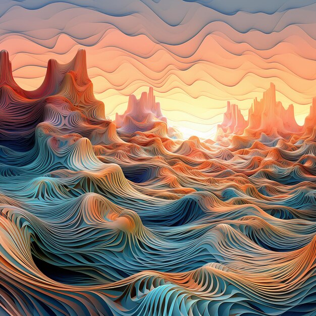 Photo beautiful designs of waves