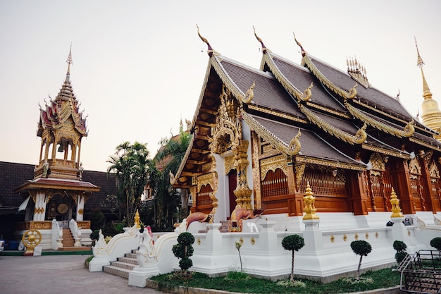 Beautiful details of Thai fine arts at Buddhist temple