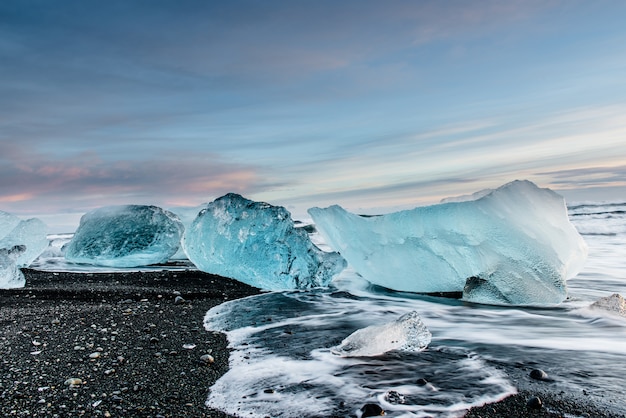 Beautiful diamond beach in Iceland