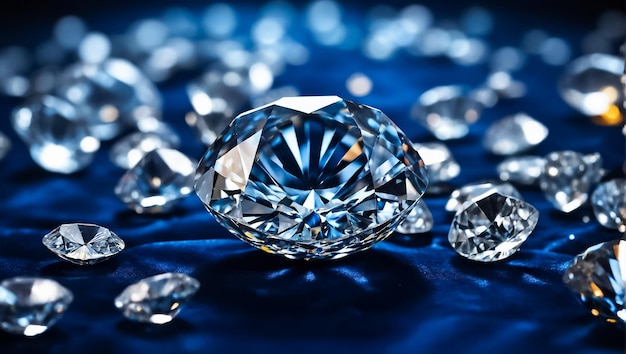 Photo beautiful diamonds close up on a dark background