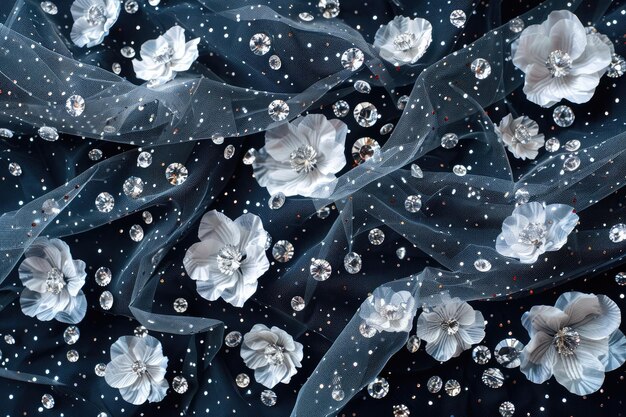 Beautiful Diamonds Dispersed Against a Dark Background Ai generative