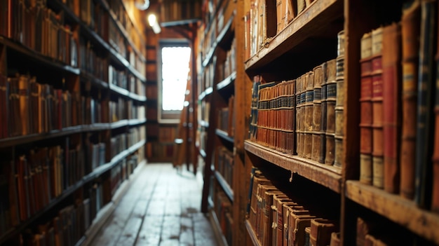 A Beautiful Display of Books in a Library