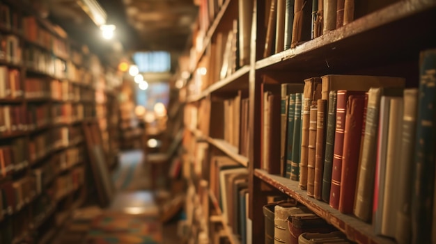 A Beautiful Display of Books in a Serene Library