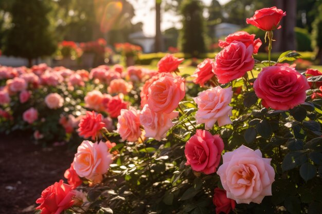 Beautiful display of a Rose garden