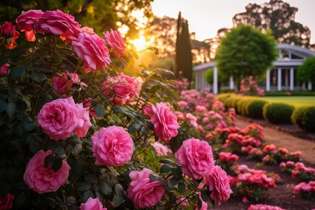 Beautiful display of a Rose garden