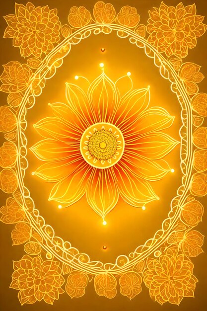 Foto bellissimo diwali sfondo floreale astratto con fiori gialli luogo per il tuo testo