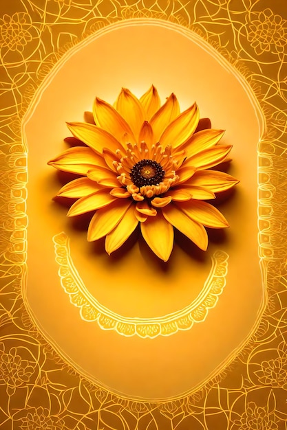 Foto bellissimo diwali sfondo floreale astratto con fiori gialli luogo per il tuo testo