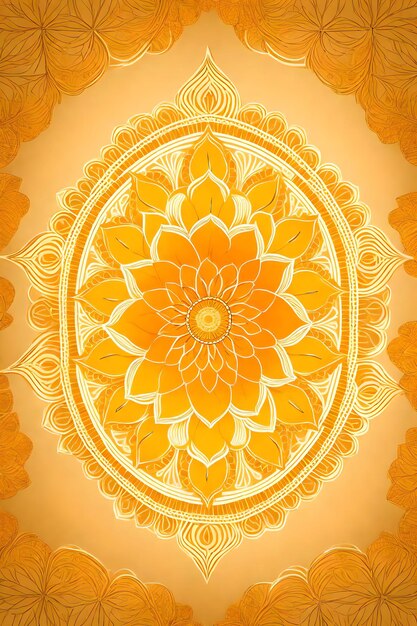 Beautiful diwali abstract floral background with yellow flowers place for your text