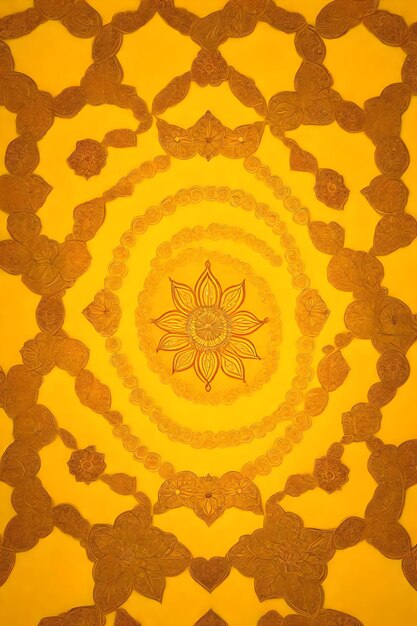 Photo beautiful diwali abstract floral background with yellow flowers place for your text